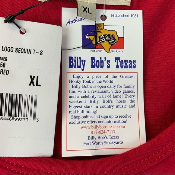 New BILLY BOB’S Texas Love Sequin Tee T-Shirt XL Bling - Picture 8 of 11